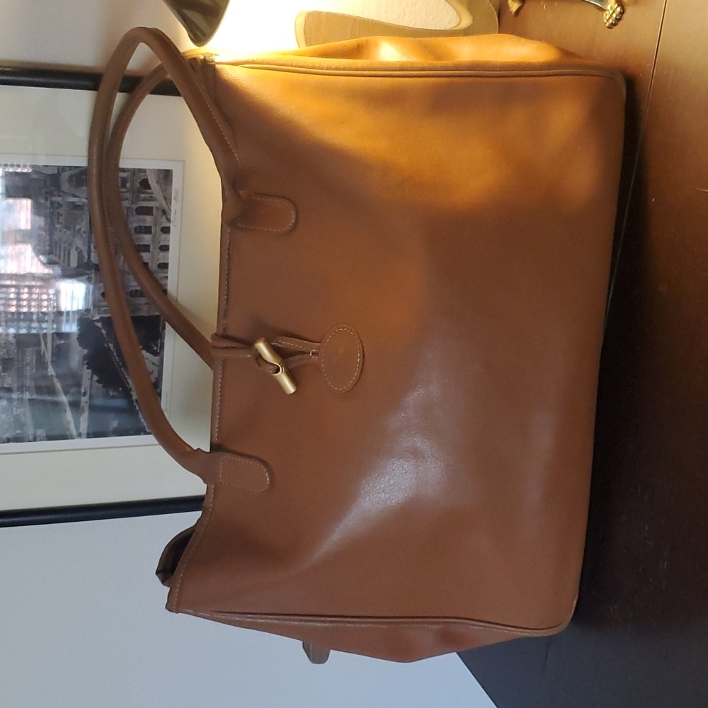 Large Vintage Longchamp Leather Tote